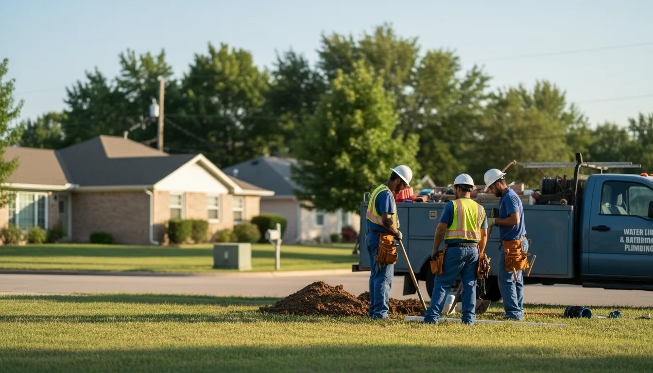 Residential water line and bathroom plumbing service in Nickerson, KS